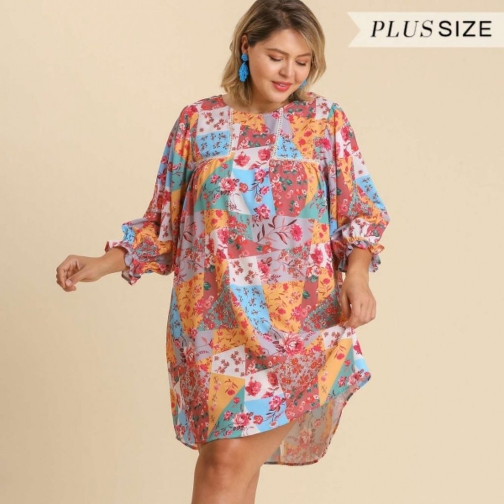 2x Umgee- Pink Patchwork Dress